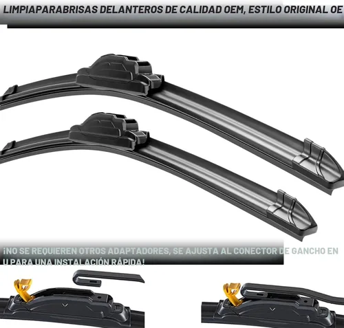 Vista 2 de ATTKE Escobillas limpiaparabrisas delanteras de calidad OEM para Jeep Wrangler 1997-2006/Porsche 911 1978-1994/Suzuki Samurai 1986-1995