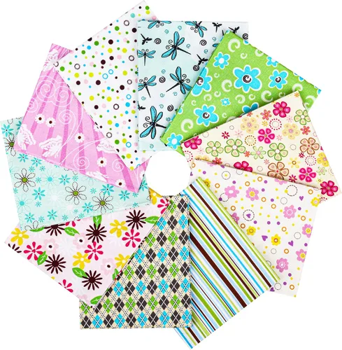Vista 28 de Craftido -25 Opciones- Paquetes de Tela de Acolchado 100% Algodón 10pcs Fat Quarters 18"x21"-Peso Mediano 5.2 oz- Algodón Suave para Acolchado