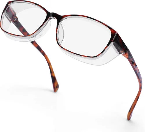 Vista 8 de Gafas de seguridad anti niebla para mujeres y hombres, TR90, lentes de bloqueo de luz azul, transparentes, antiarañazos, protección UV, marco