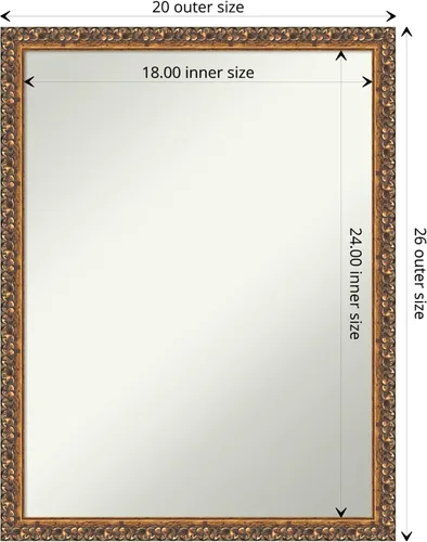 Vista 4 de Amanti Art Espejo de pared, espejo de marco de madera de bronce antiguo para decoración de pared o uso como espejo de baño para sobre el fregadero
