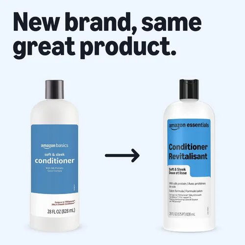 Vista 2 de Acondicionador suave y sedoso Amazon Basics para cabello seco o dañado, 28 fl oz