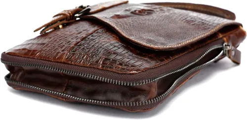 Vista 3 de Bolso bandolera de cuero genuino Mini bolso de hombro en relieve de cocodrilo pequeño Crossbody bolso bandolera
