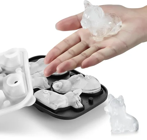 Vista 6 de ACOOKEE Bandeja de hielo 3D Corgi para perros con formas divertidas, regalos novedosos para mamá y papá de Corgi para amantes de los perros, lindo