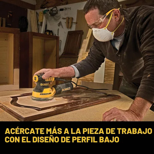 Vista 5 de DEWALT Lijadora orbital, herramienta lijadora de palma de 5 pulgadas, 12,000 OPM (DWE6421)