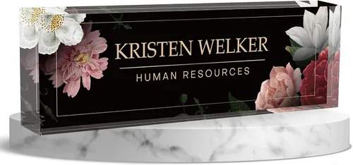 Vista 29 de Placa de nombre de escritorio personalizada, placa de identificación acrílica personalizada para decoración de escritorios, regalos