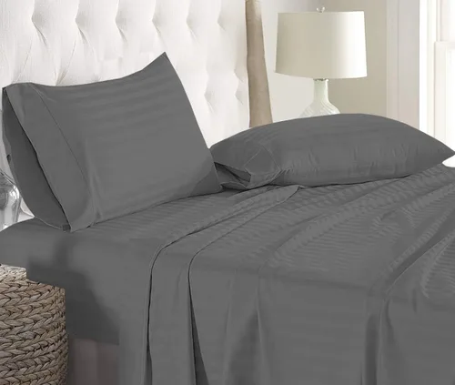 Vista 30 de Juego de sábanas de algodón peinado de 1500 TC para colchón de 38 a 17.7 in de profundidad (tamaño doble) Sábanas para cama (trifa, beige)
