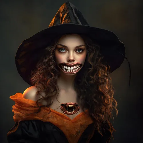 Vista 4 de Juego de 10 hojas de tatuajes temporales de cara de Halloween para adultos y niños, calcomanías de tatuaje de boca grande aterradora, maquillaje