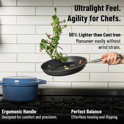 Vista 7 de Misen Carbon Nonstick™ - Sartén de acero al carbono nitrurado, 8 pulgadas