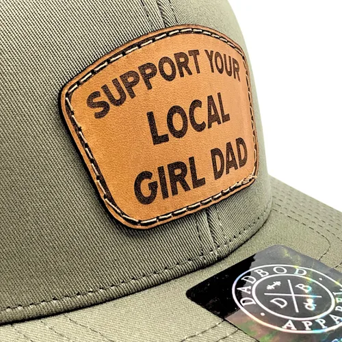 Vista 4 de Support Your Local Girl Dad Patch Hat - Classic Snapback Cap for Men - Premium Baseball Cap for Men - Gift for Fathers
