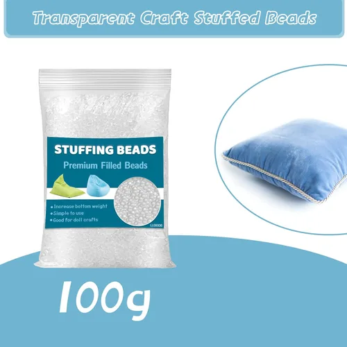 Vista 2 de Jmuiiu Cuentas de relleno prémium de 3.52 onzas, relleno para animales de peluche, cuentas rellenas con peso, bolitas de polietileno para bolsas