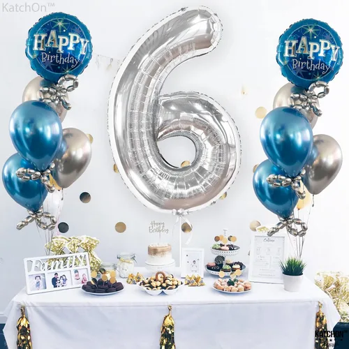 Vista 863 de KatchOn Globo negro del número 1 de 40 pulgadas, globo de feliz cumpleaños Large Mylar Number One Balloon for 1st Birthday Decorations, Foil