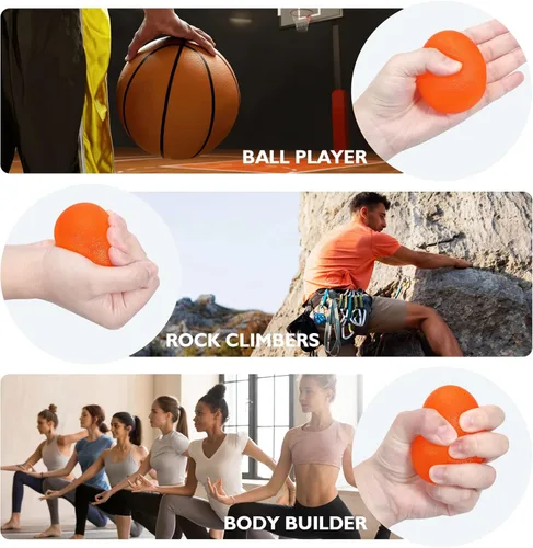 Vista 5 de Peradix Entrenador de fuerza de agarre de mano, pelota de alivio de estrés para adultos y niños, terapia de rehabilitación de muñeca