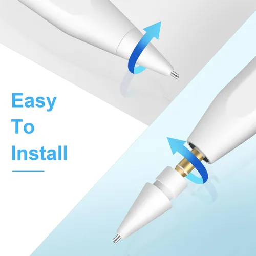 Vista 6 de Digiroot Punta de repuesto mejorada para Apple Pencil Pro/1ª/2ª generación/USB-C y lápiz Logitech, 0.028 in, sin desgaste, punta fina, control 2