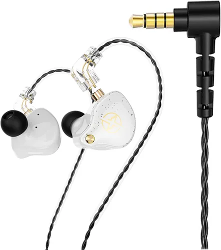 Vista 17 de FEDAI DX2 - Auriculares con monitor de oído, estéreo de alta fidelidad IEM, auriculares profesionales con aislamiento de ruido, auriculares Negro