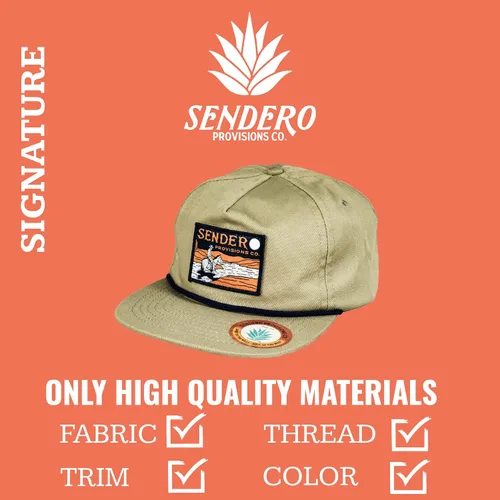 Vista 3 de Sendero Provisions Co. Sombrero de cuerda ajustable al aire libre con parche tejido Lone Rider (marrón claro), Beige Bronceado