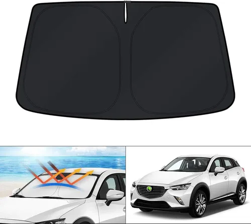 Vista 45 de KUST Parasol para parabrisas para BMW X1 F48 2016, 2017, 2018, 2019, 2020, 2021, 2022, accesorios de ajuste personalizado, parasol plegable