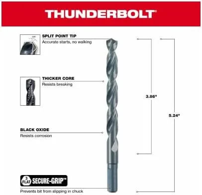 Vista 8 de MILWAUKEE ELECTRIC TOOL 48-89-2732 - Broca Thunderbolt 13/32" Óxido Negro