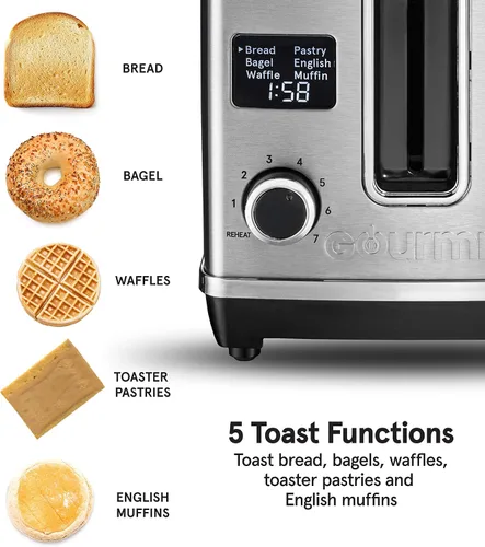 Vista 5 de Gourmia GDT2650 Tostadora digital multifunción de acero inoxidable