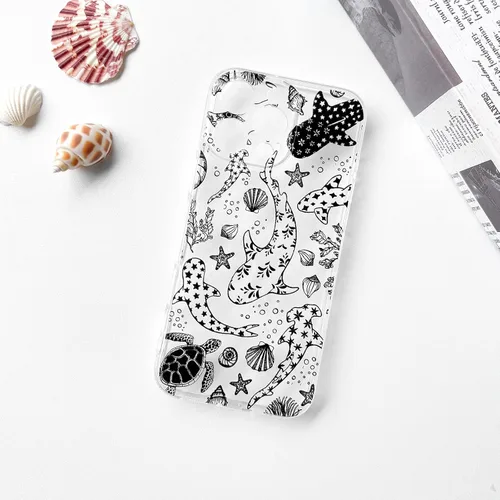 Vista 2 de NITITOP Funda para iPhone 16 Pro Clear Sea Animal - Tortuga Negra negro (Black Turtle)