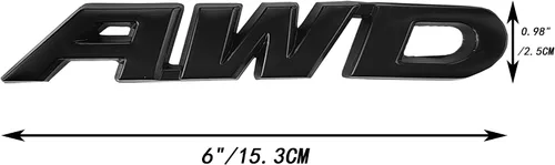 Vista 2 de OnlyYou.X AWD Emblema 3D Logo AWD calcomanía gruesa para camioneta universal y automóvil, 6 pulgadas de largo, 1 pieza de metal negro