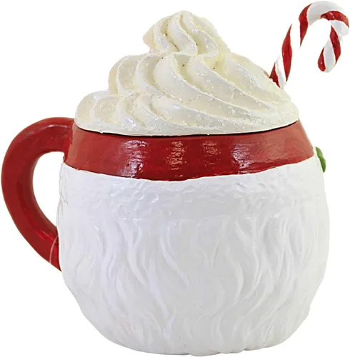 Vista 2 de Bethany Lowe Sweet Tidings - Recipiente para taza con cabeza de Papá Noel, verde, rojo (TF1239)