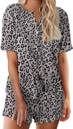 Vista 38 de Ekouaer Conjunto de pijamas teñidos con técnica tie dye para mujer, ropa de dormir, 2 piezas, conjuntos de pijamas, ropa de relajación A-tie Dye