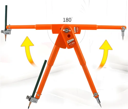 Vista 4 de Compás Profesional de Carpintería Lápiz Marcador Compás Hacedor de Círculos Escriba para Geometría (Mediano)