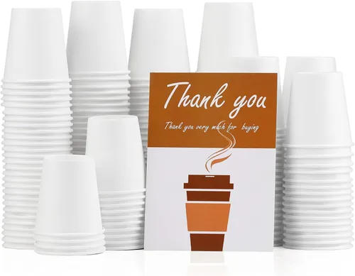 Vista 15 de Wuadua Paquete de 50 vasos de papel espresso negro de 3 onzas, resistentes y a prueba de fugas para fiestas, eventos, oficina, uso doméstico, vasos