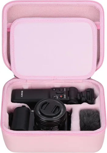 Vista 9 de FBLFOBELI Estuche rígido de almacenamiento EVA para Sony ZV-E10/ZV-E1/ZV-E10 II Vlog cámara digital, para trípode (GP-VPT2BT), micrófono, lente