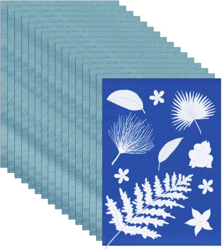 Vista 7 de Spakon 32 hojas de papel de impresión solar cianotipo A4 A5 papel de dibujo solar Sensibilidad naturaleza impresión para adultos Artes Artesanías