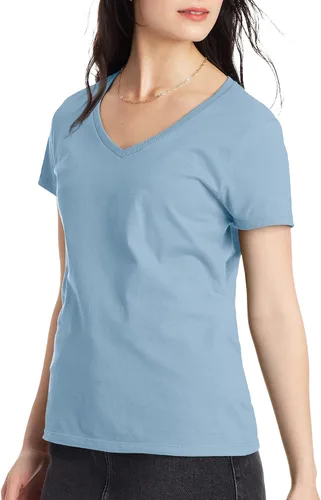Vista 4 de Hanes Womens Perfect-T Short Sleeve V-Neck T-Shirt (1 or 2 Pack Option)