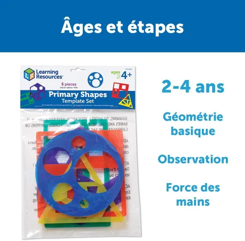 Vista 5 de Juego de Plantillas con Figuras Primarias para el Aprendizaje.