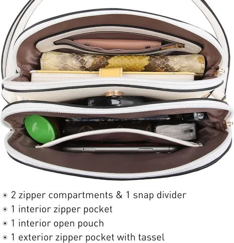 Vista 5 de Dasein - Bolso de hombro para mujer con cremallera y múltiples bolsillos