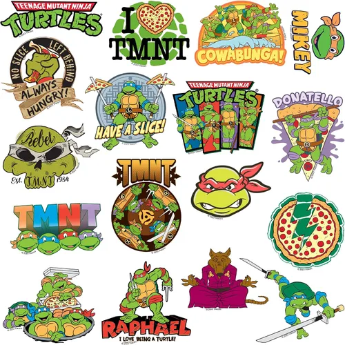 Vista 4 de TMNT Teenage Mutant Ninja Turtles - Paquete de 50 calcomanías grandes de lujo para laptop, botella de agua, álbumes de recortes, tableta, monopatín