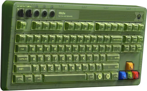 Vista 3 de Teclado mecánico retro 8Bitdo de 87 teclas para PC y Android - Xbox Edition Officially Licensed, Bluetooth/2.4G/USB-C, RGB Backlight, Hot