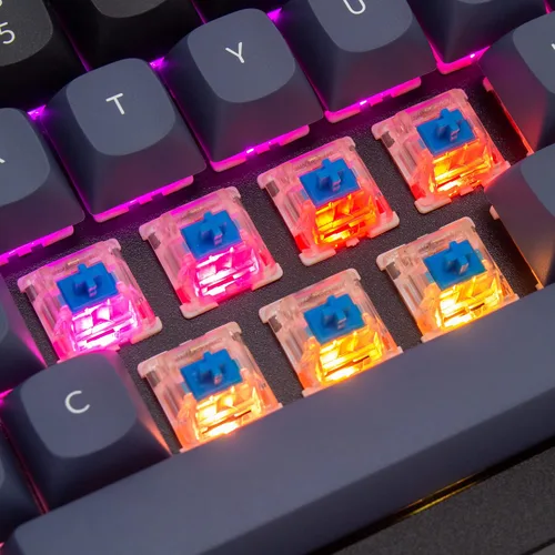 Vista 6 de Keychron Q4 Teclado mecánico personalizado con cable, 60% de diseño QMK/VIA macro programable con interruptor azul Gateron G Pro intercambiable