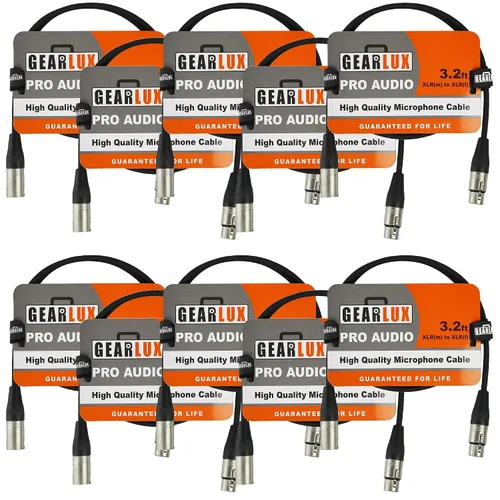 Vista 26 de Gearlux – Cable de micrófono XLR, completamente balanceado, macho a hembra, 25 pies - Paquete de 3