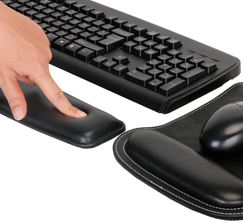 Vista 4 de RICHEN Juego de almohadilla para reposamuñecas para teclado y almohadilla para reposamuñecas de ratón con alfombrilla de ratón, resistente, cómodo