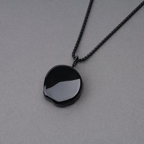 Vista 5 de COAI Collar de obsidiana con águila audaz para hombre