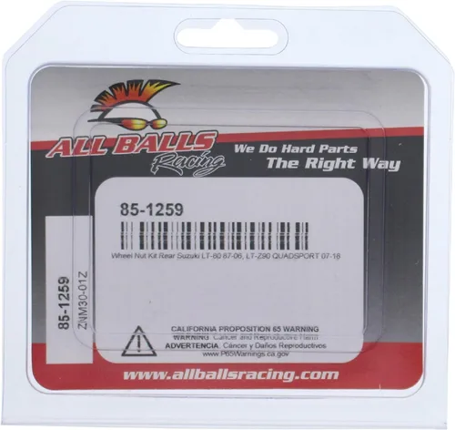 Vista 4 de All Balls 85-1259 Kit de tuerca y tuerca de rueda compatible con/repuesto para Suzuki LT-80 1987-2006, LT-Z90 QUADSPORT 2007-2018 OEM replacement