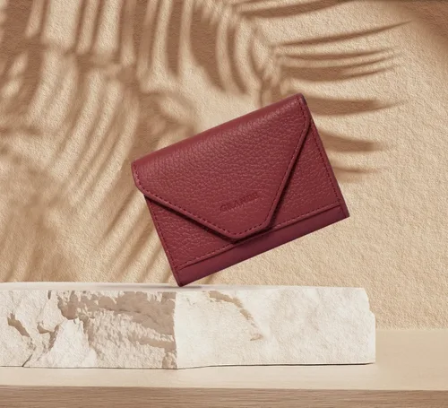 Vista 10 de grande Estuches para tarjetas 3639, Naranja, Tarjetero de cuero con cierre magnético, cartera pequeña de acordeón para mujer