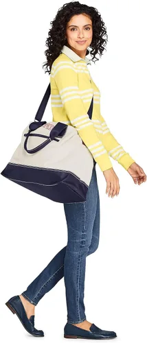 Vista 5 de Lands' End Bolsa de lona Weekender, NaturalTrue Navy, Bolsa de lona Weekender