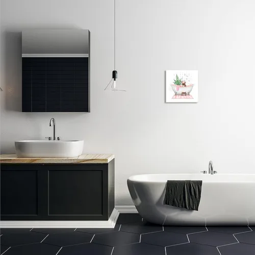 Vista 3 de Stupell Industries Adorable bulldog francés en baño de burbujas rosa