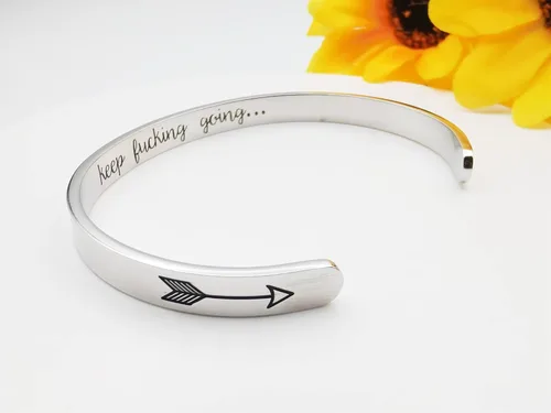 Vista 189 de Pulseras inspiradoras para mujer, joyería de acero inoxidable, con refranes, pulsera motivacional con mensaje oculto, pulseras grabadas para mejor