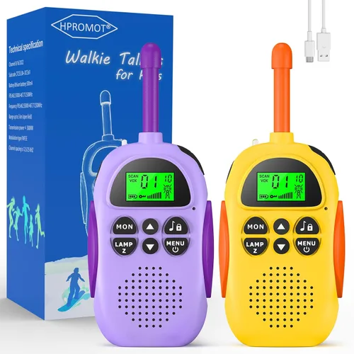 Vista 16 de HPROMOT Walkie Talkies para niños recargables, juguetes para niños de 3 a 12 años, niños y niñas, paquete de 2 unidades de radios de dos vías