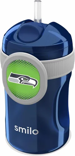 Vista 25 de Smilo Vaso con popote de Arizona Cardinals con licencia oficial de la NFL, para bebés y niños pequeños, con popote de silicona ponderado y capacidad
