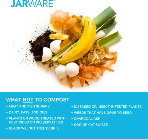 Vista 8 de Jarware Tapa de tarro de masón, tapa de compost de acero inoxidable para tarros Mason de boca ancha, con 4 filtros de carbón