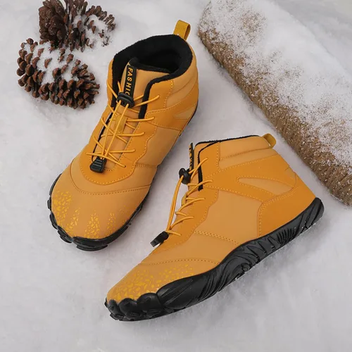 Vista 6 de Zapatos descalzos para hombres y mujeres, puntera ancha, para invierno, entrenamiento cruzado, minimalista, suela cero caída, botas de algodón
