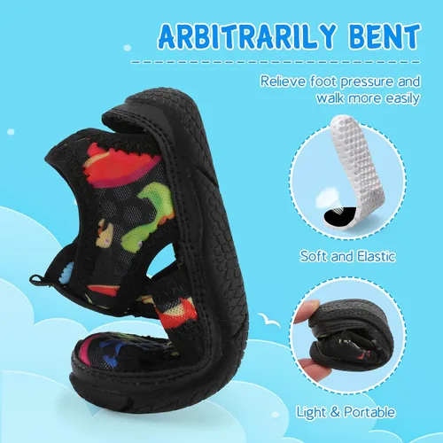 Vista 5 de Besroad Qucik Dry Sport - Sandalias de agua para niños y niñas, antideslizantes, calcetines acuáticos, zapatos de natación