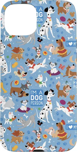 Vista 9 de Disney Funda azul para iPhone 17 con texto en inglés "Dogs I'm a Dogperson
